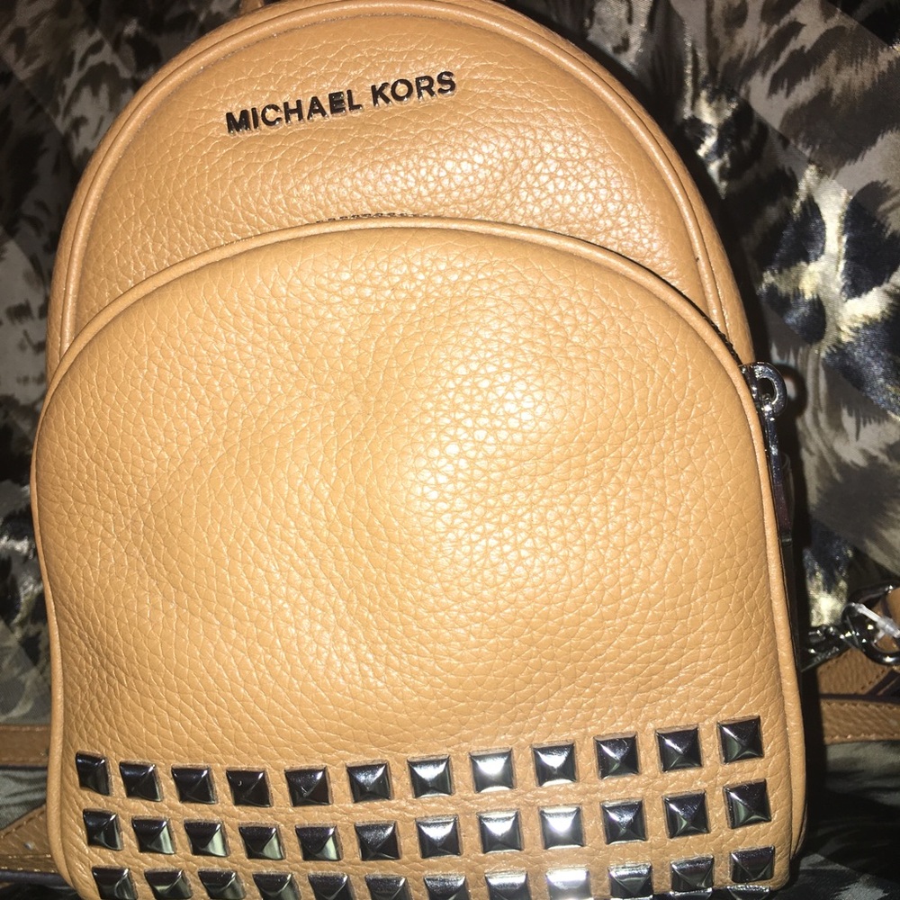 Michael Kors Silver Studded Mini Backpack XS
